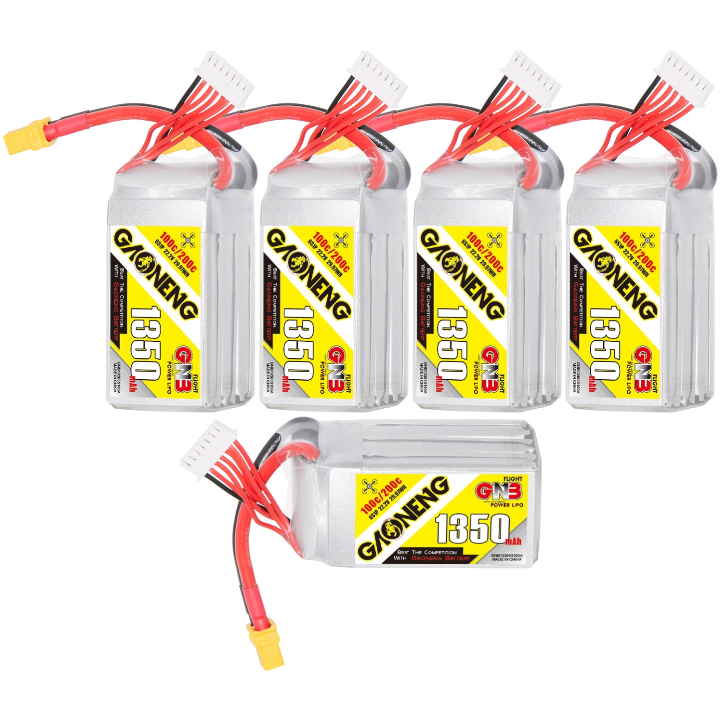 GAONENG GNB 6S 22.2V 1350mAh 100C XT60 LiPo Battery