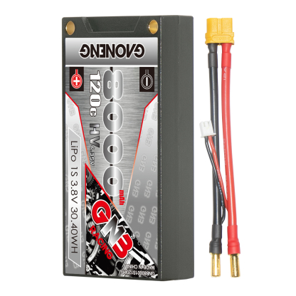 1PC - GAONENG GNB LiHV 1S 3.8V 8000mAh 120C Hard Case LiPo Battery XT60