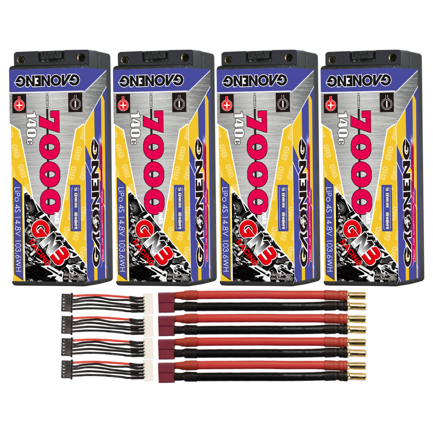 GAONENG GNB 4S 14.8V 7000mAh 140C 5mm Bullet Hard Case LiPo Battery