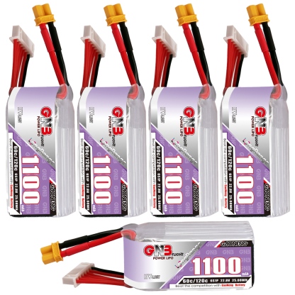 GAONENG GNB LiHV 6S 22.8V 1100mAh 60C XT30 LiPo Battery LongRange