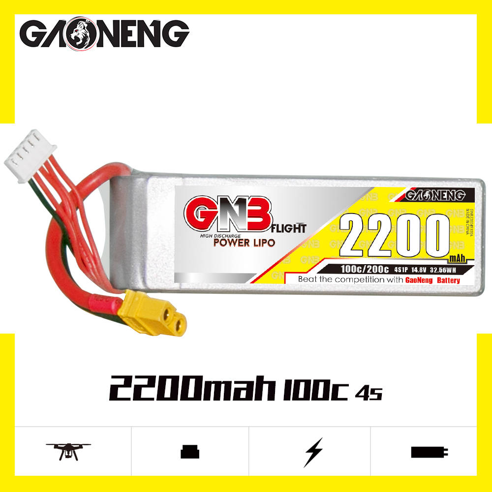 1PCS - GAONENG GNB 4S 14.8V 2200mAh 100C XT60 LiPo Battery