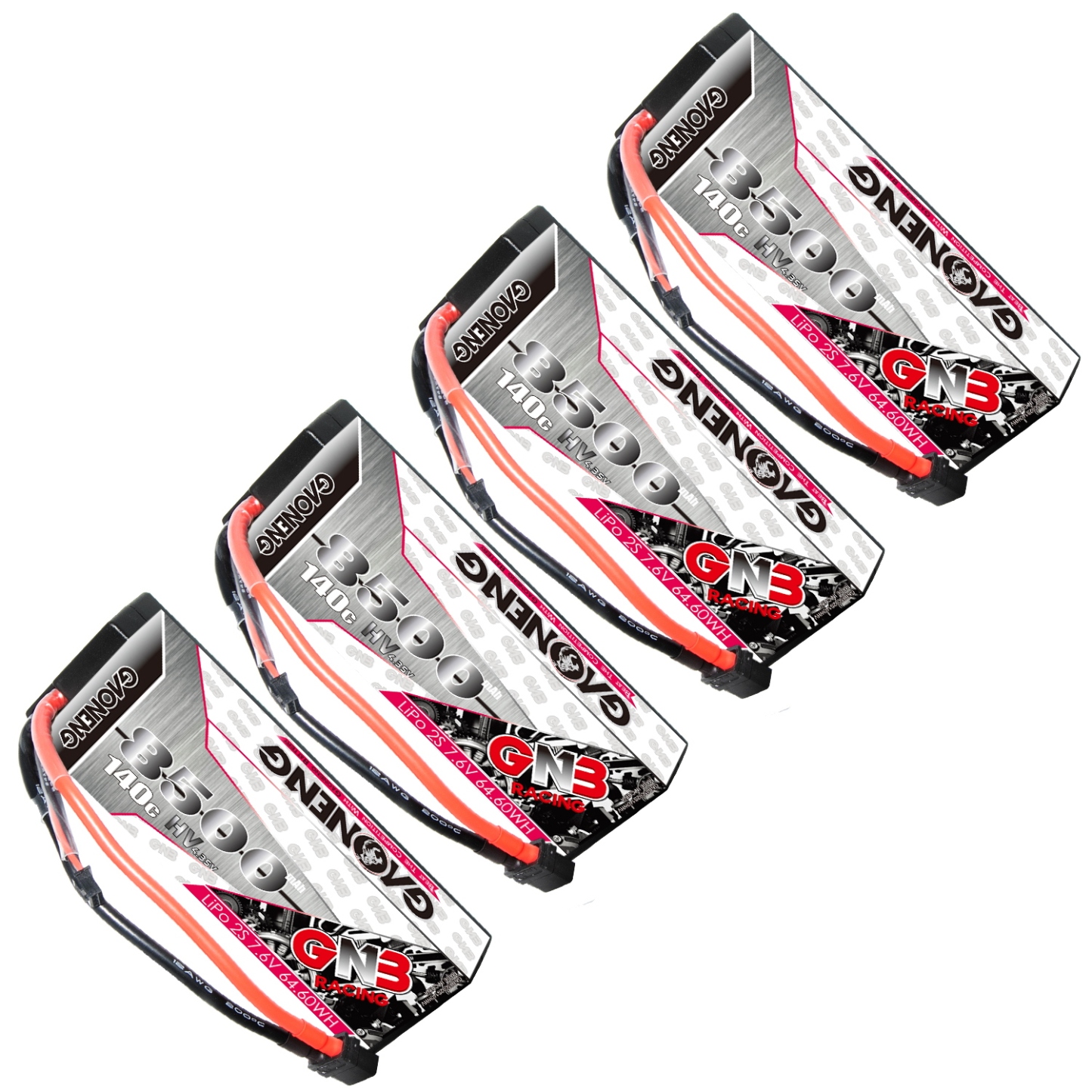 GAONENG GNB LiHV 2S 7.6V 8500mAh 140C Cabled Hard Case LiPo Battery XT60