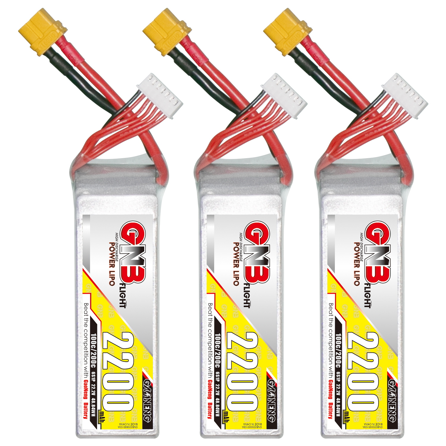 GAONENG GNB 6S 22.2V 2200mAh 100C XT60 RC LiPo Battery Drone