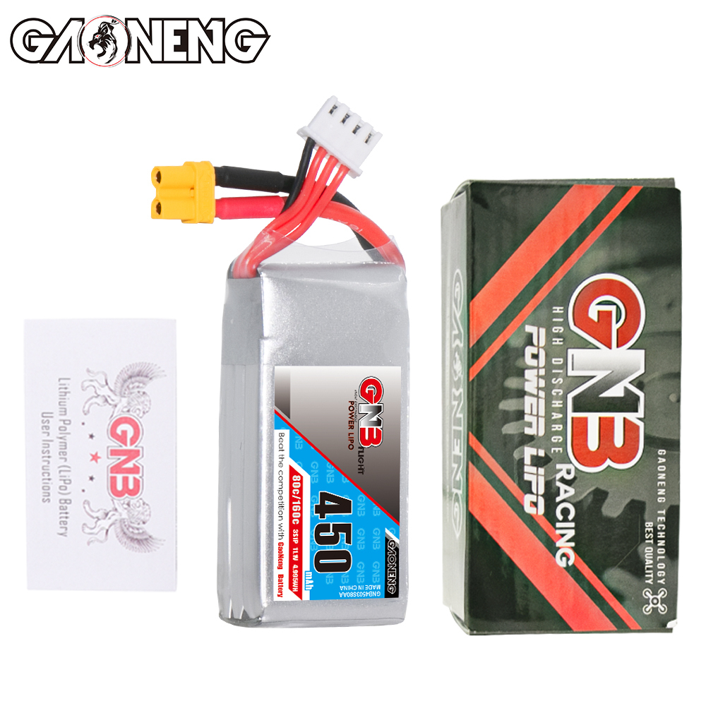 GAONENG GNB 3S 11.1V 450mAh 80C XT30 LiPo Battery