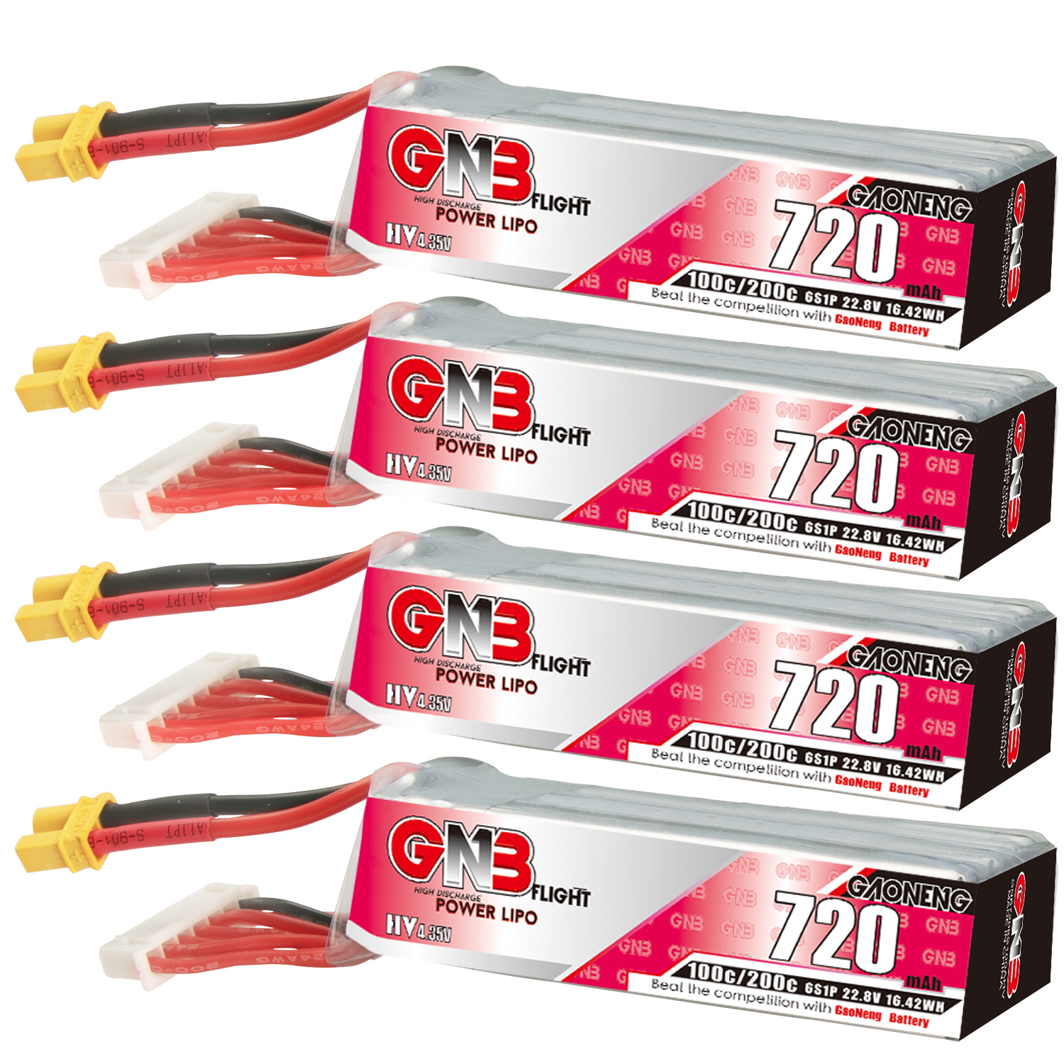 GAONENG GNB LiHV 6S 22.8V 720mAh 100C XT30 LiPo Battery Long Type