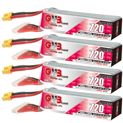 GAONENG GNB LiHV 6S 22.8V 720mAh 100C XT30 LiPo Battery Long Type