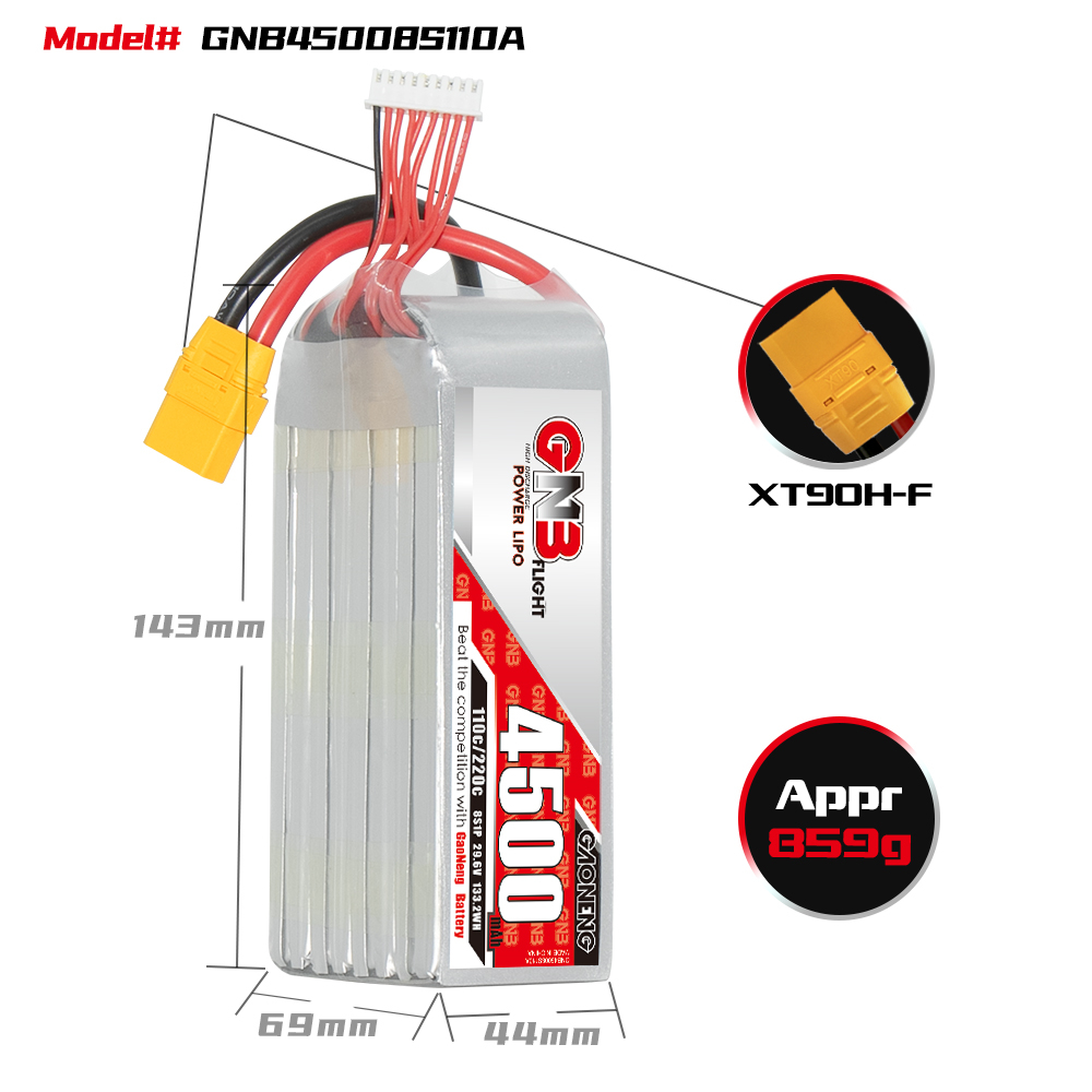 GAONENG GNB 8S 29.6V 4500mAh 110C LiPo Battery XT90