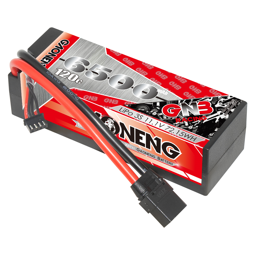 1PC - GAONENG GNB 3S 11.1V 6500mAh 120C Cabled Hard Case LiPo Battery XT90