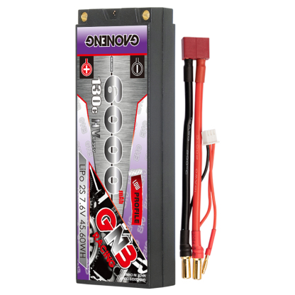 GAONENG GNB LiHV 2S 7.6V 6000mAh 130C LCG 5mm Bullet Hard Case LiPo Battery