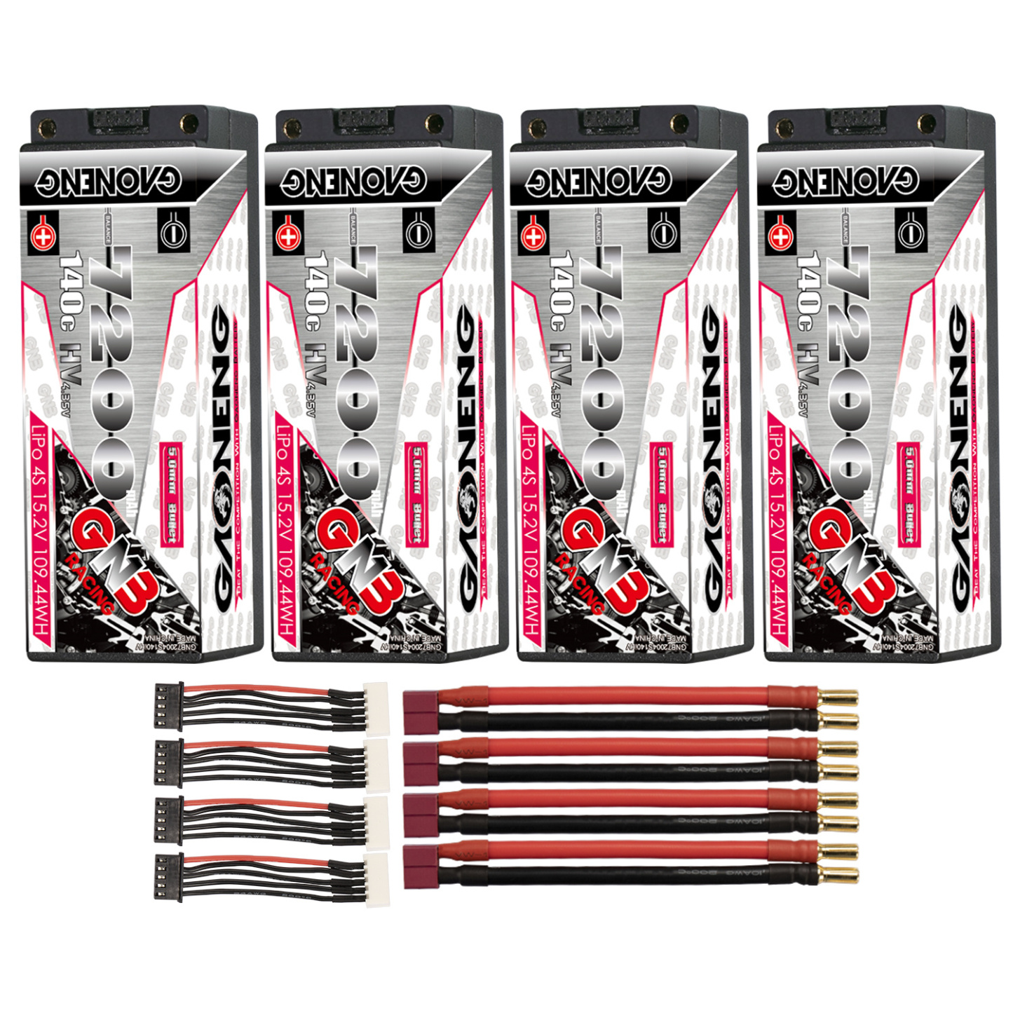 GAONENG GNB LiHV 4S 15.2V 7200mAh 140C 5mm Bullet Hard Case LiPo Battery