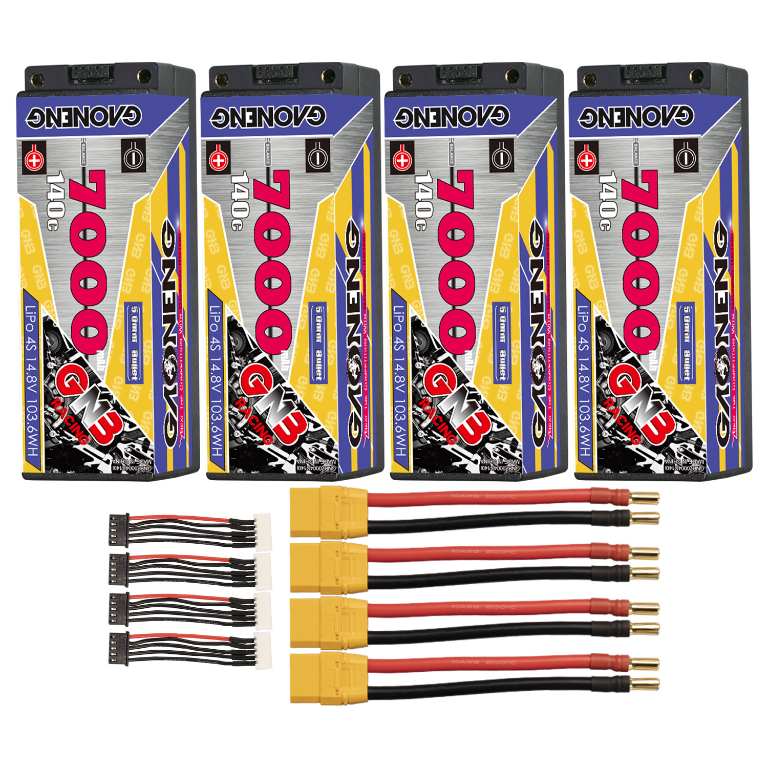 GAONENG GNB 4S 14.8V 7000mAh 140C 5mm Bullet Hard Case LiPo Battery