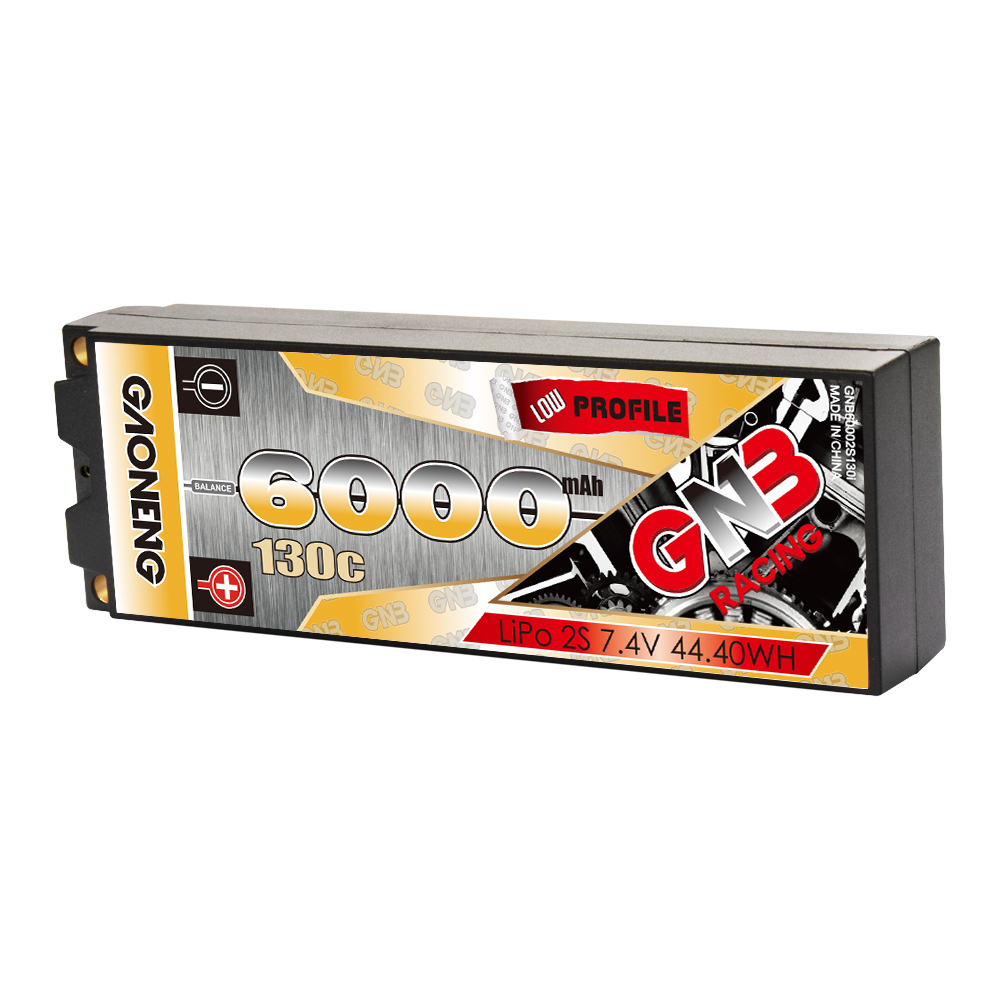 1PCS - GAONENG GNB 2S 7.4V 6000mAh 130C Hard Case LCG LiPo Battery XT60
