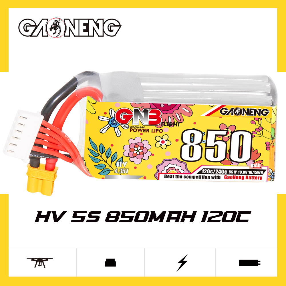 GAONENG GNB LiHV 5S 19V 850mAh 120C XT30 LiPo Battery