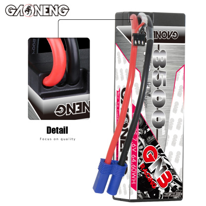 GAONENG GNB LiHV 2S 7.6V 8500mAh 140C Cabled Hard Case LiPo Battery EC5