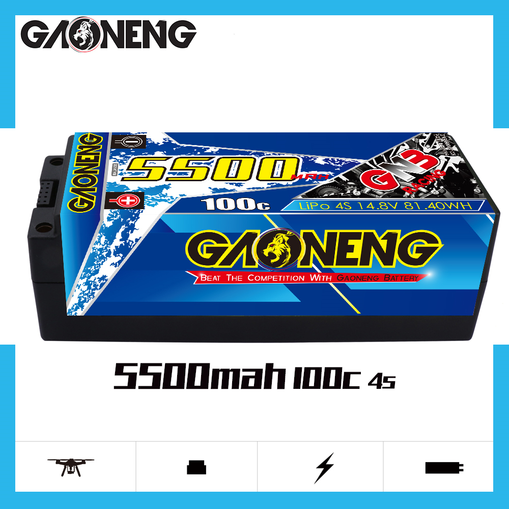 GAONENG GNB 4S 14.8V 5500mAh 100C 5mm Bullet Hard Case LiPo Battery