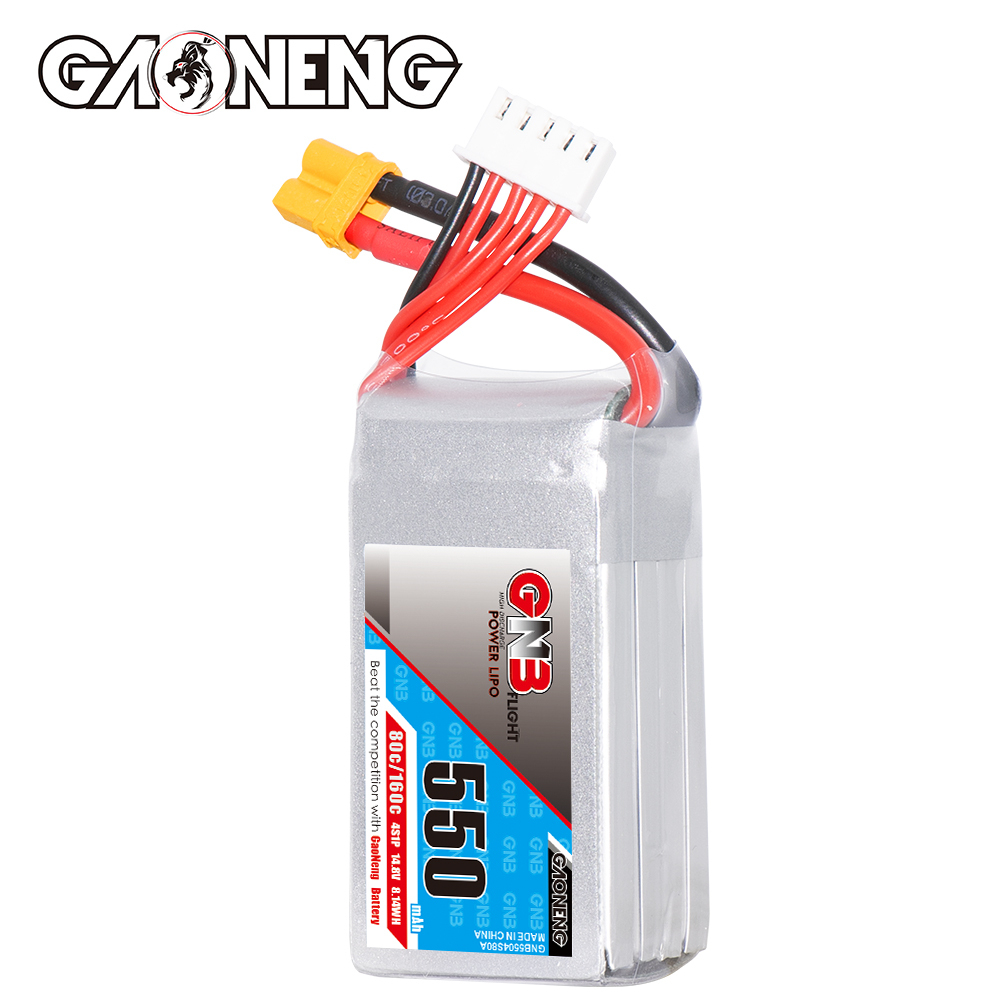 GAONENG GNB 4S 14.8V 550mAh 80C XT30 LiPo Battery Square Type