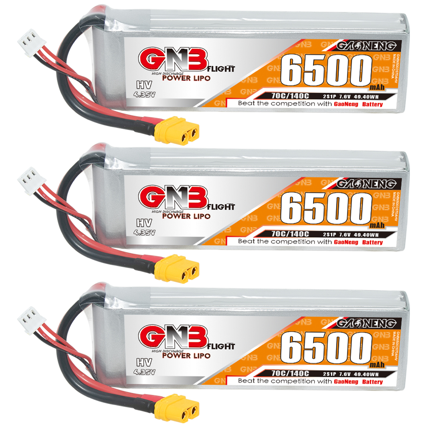 GAONENG GNB HV 2S 7.6V 6500mAh 70C LiPo Battery XT60