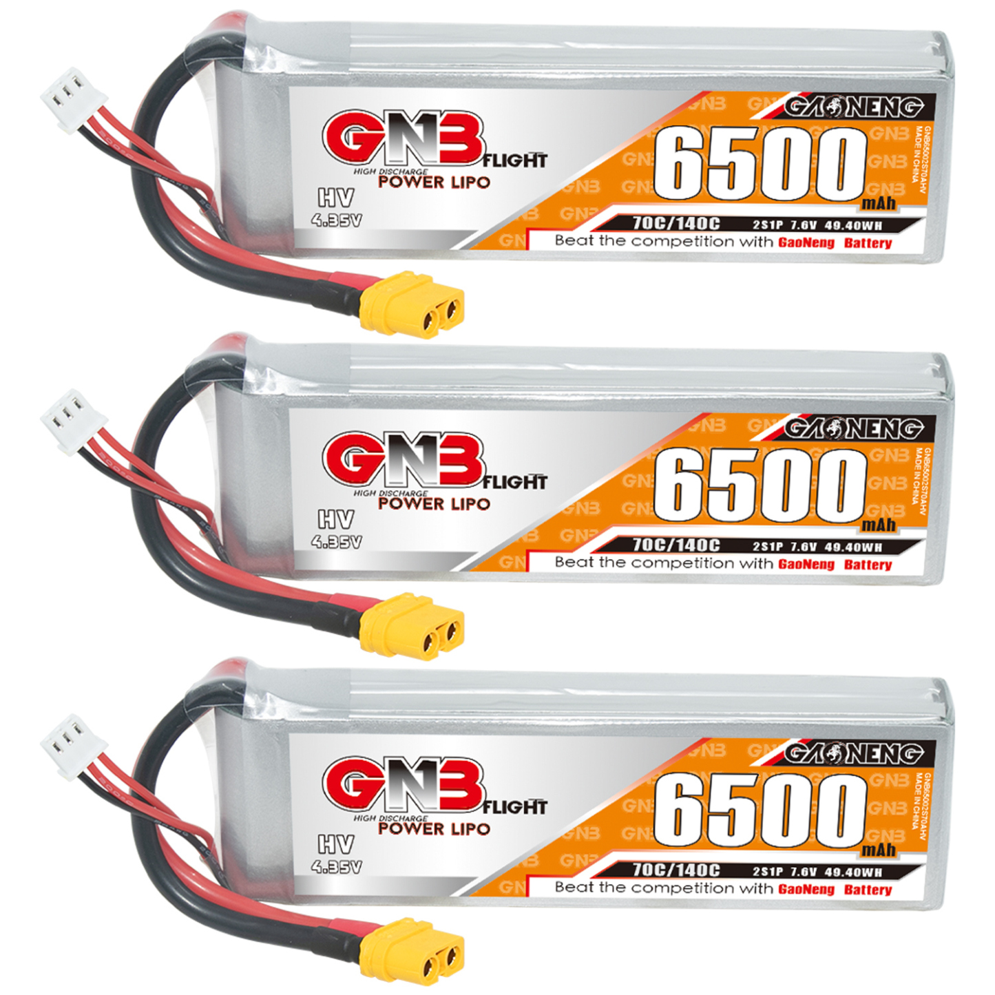 GAONENG GNB HV 2S 7.6V 6500mAh 70C LiPo Battery XT60