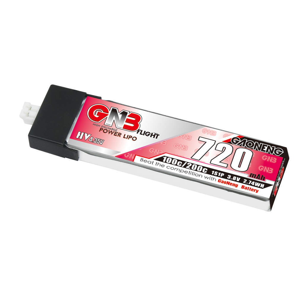 GAONENG GNB LiHV 1S 3.8V 720mAh 100C PH2.0 Plastic Head LiPo Battery