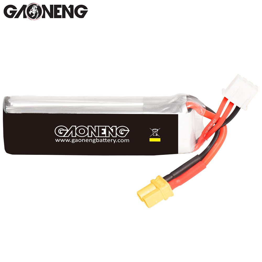 4PCS - GAONENG GNB 2S 7.4V 450mAh 80C XT30 LiPo Battery Long Type