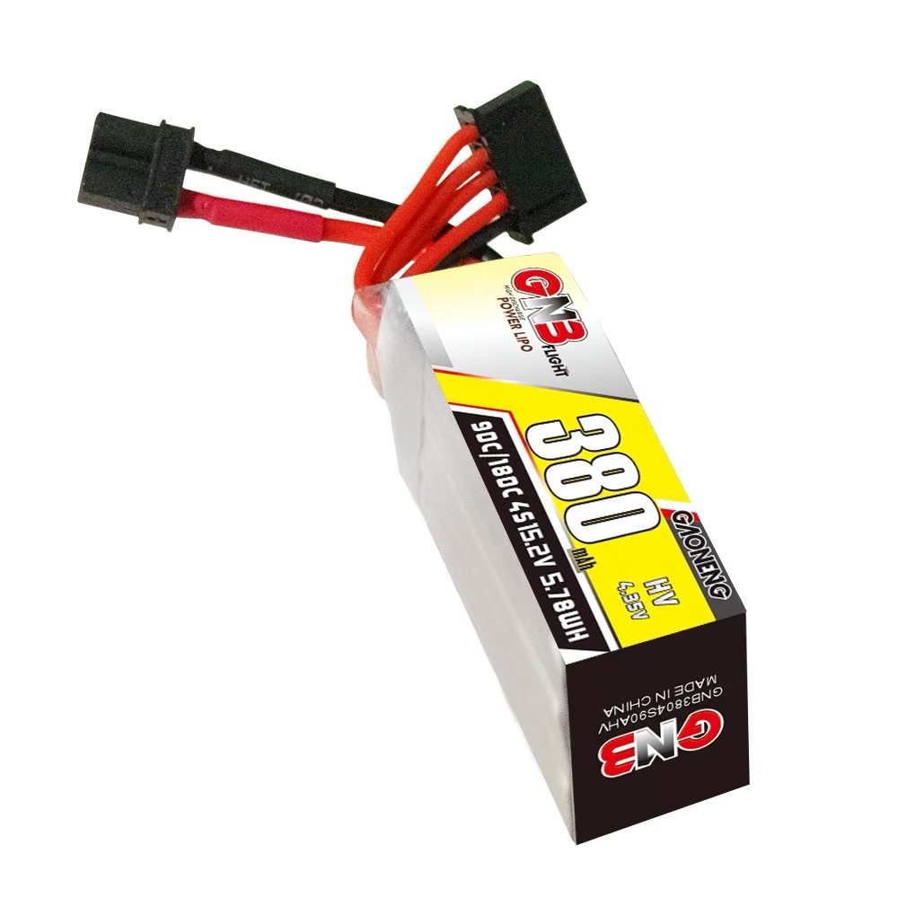 2PCS - GAONENG GNB LiHV 4S 15.2V 380mAh 90C XT30 LiPo Battery