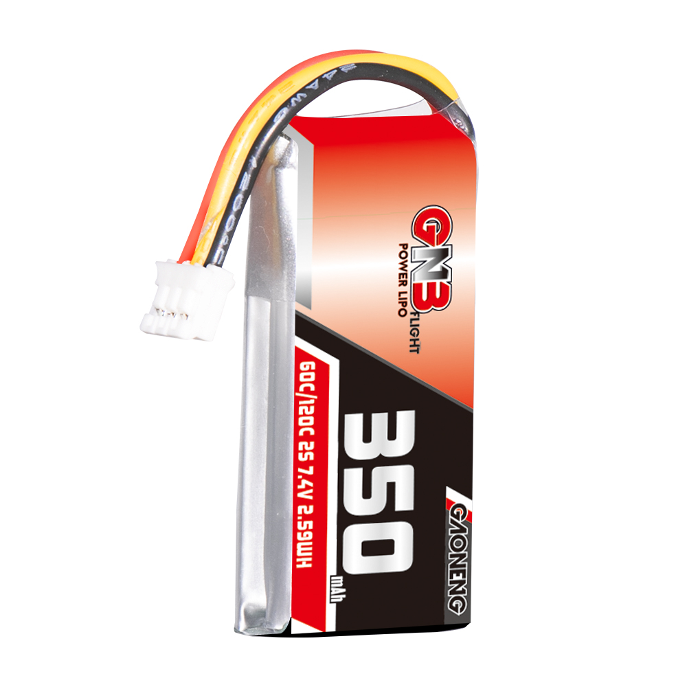 4PCS - GAONENG GNB 2S 7.4V 350mAh 60C LiPo Battery PH2.0 3Pin Connector