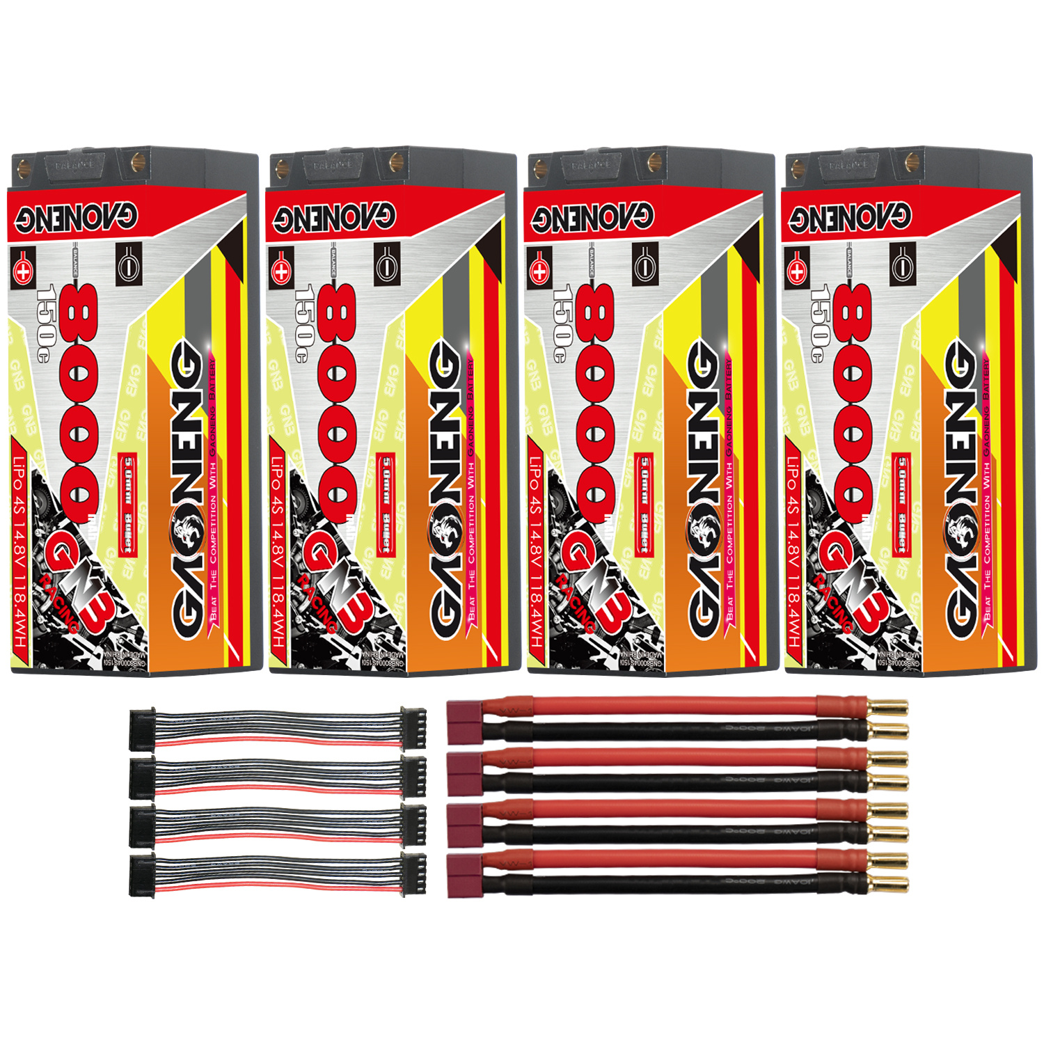 GAONENG GNB 4S 14.8V 8000mAh 150C 5mm Bullet Hard Case LiPo Battery