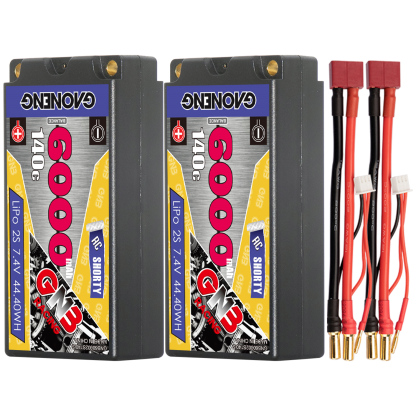 GAONENG GNB 2S 7.4V 6000mAh 140C Shorty 5mm Bullet Hard Case LiPo Battery