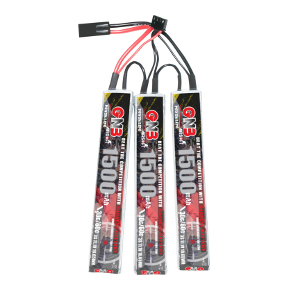 2PCS - GAONENG GNB 3S 11.1V 1500mAh 30C Mini Tamiya Plug 3cells LiPo Battery for AirSoft