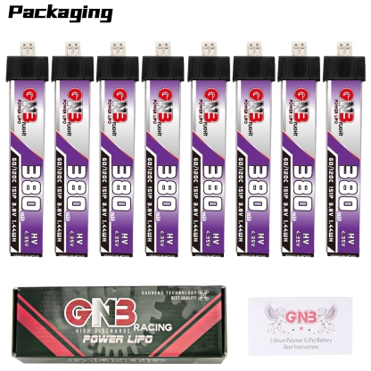 GAONENG GNB LiHV 1S 3.8V 380mAh 60C PH2.0 Plastic Head LiPo Battery