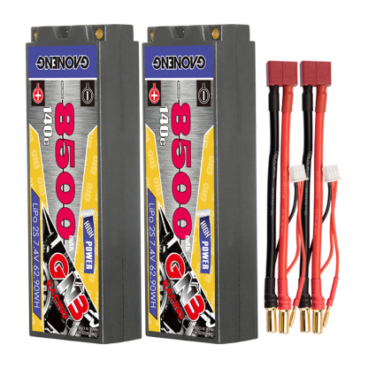 GAONENG GNB 2S 7.4V 8500mAh 140C 5mm Bullet Hard Case LiPo Battery