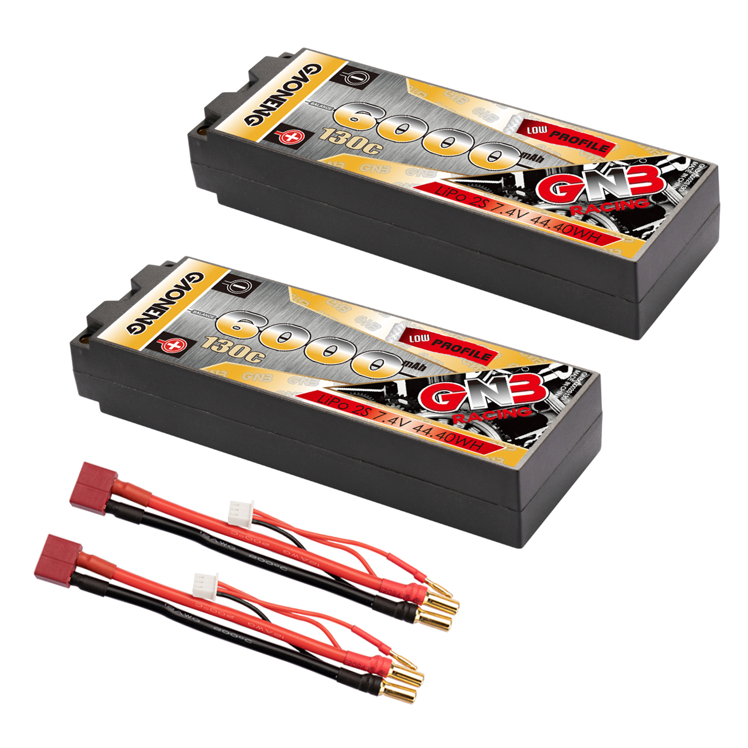 GAONENG GNB 2S 7.4V 6000mAh 130C 5mm Hard Case LCG LiPo Battery RC Car