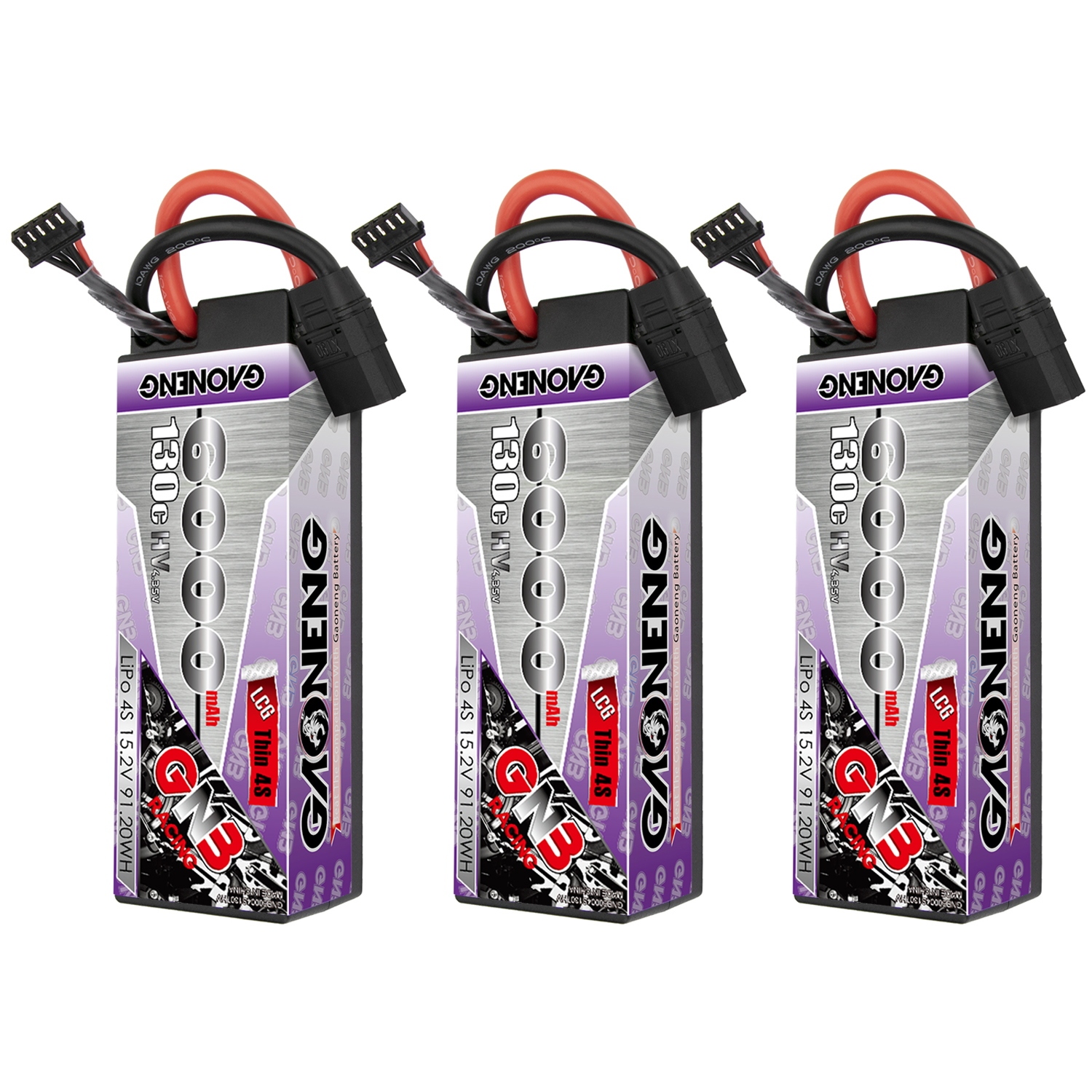 GAONENG GNB LiHV 4S 15.2V 6000mAh 130C LCG Cabled Hard Case LiPo Battery XT90