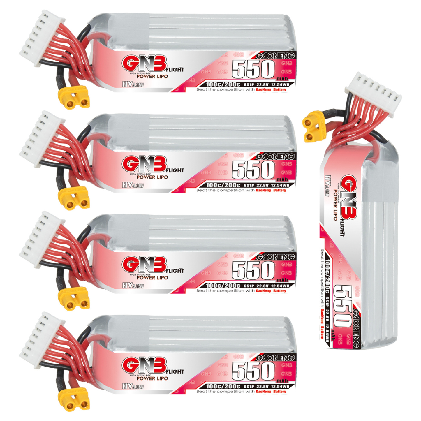 GAONENG GNB LiHV 6S 22.8V 550mAh 100C XT30 LiPo Battery Long Type