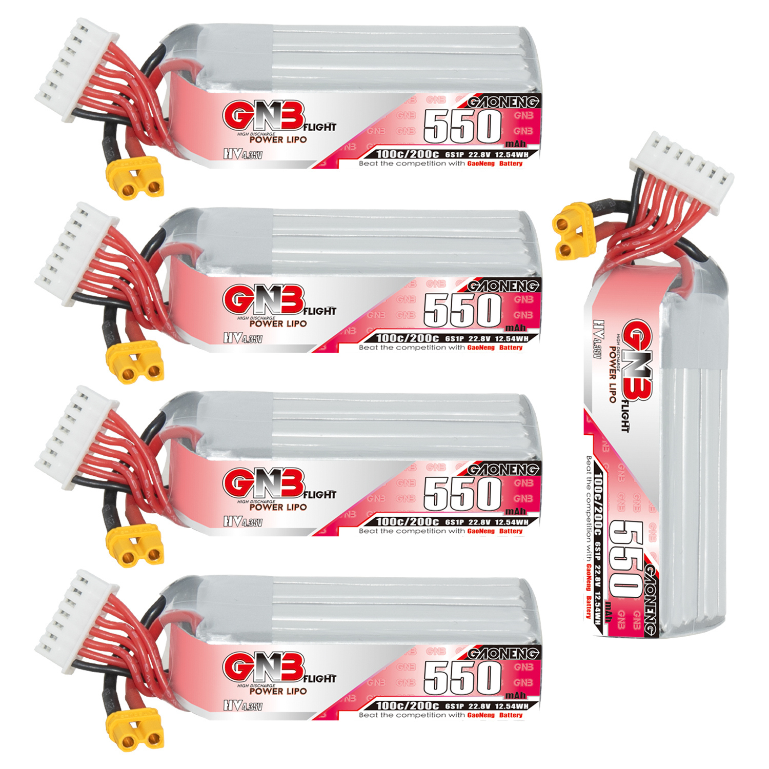 GAONENG GNB LiHV 6S 22.8V 550mAh 100C XT30 LiPo Battery Long Type