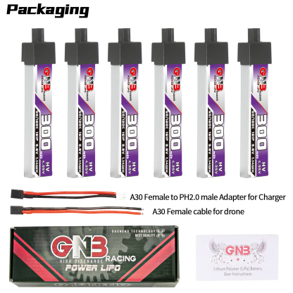 GAONENG GNB LiHV 1S 3.8V 300mAh 60C A30 Plastic Head LiPo Battery