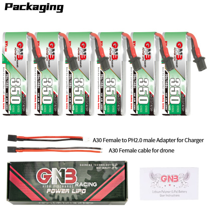 GAONENG GNB LiHV 1S 3.8V 350mAh 70C A30 Cabled LiPo Battery