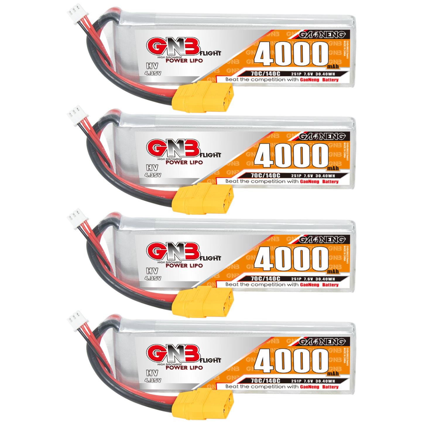 GAONENG GNB LiHV 2S 7.6V 4000mAh 70C LiPo Battery XT90