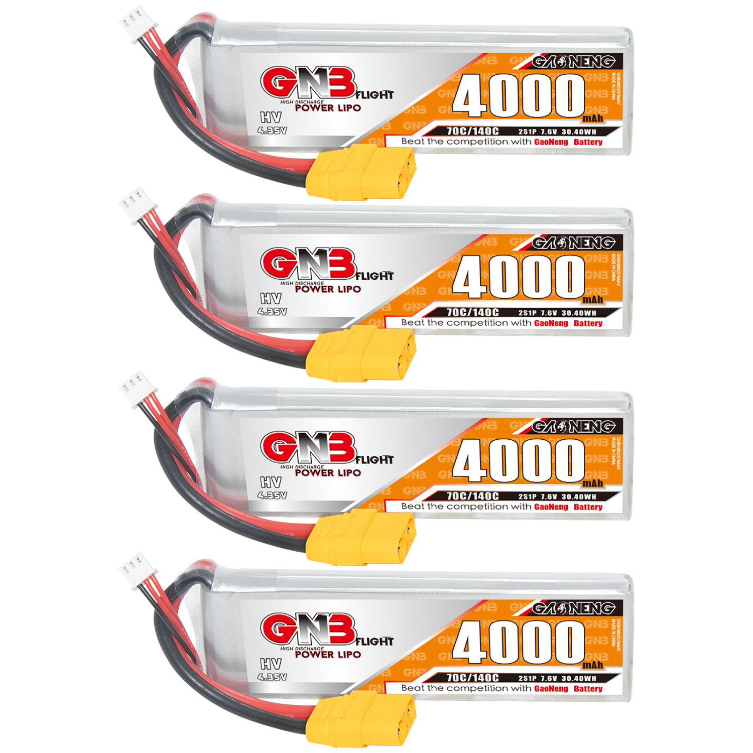GAONENG GNB LiHV 2S 7.6V 4000mAh 70C LiPo Battery XT90