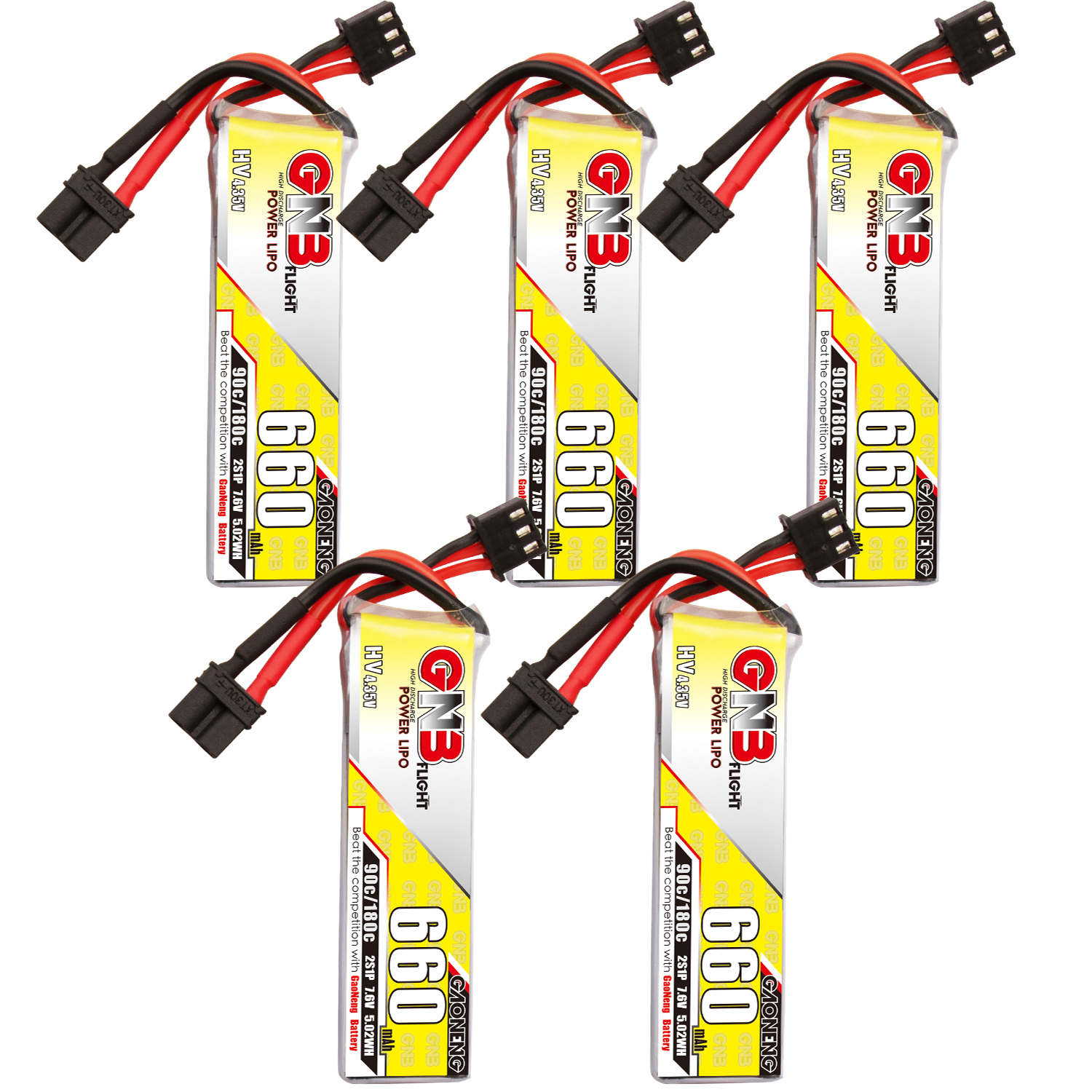 GAONENG GNB LiHV 2S 7.6V 660mAh 90C XT30 LiPo Battery Long Type