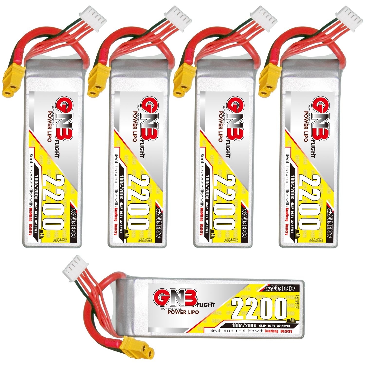 GAONENG GNB 4S 14.8V 2200mAh 100C XT60 LiPo Battery