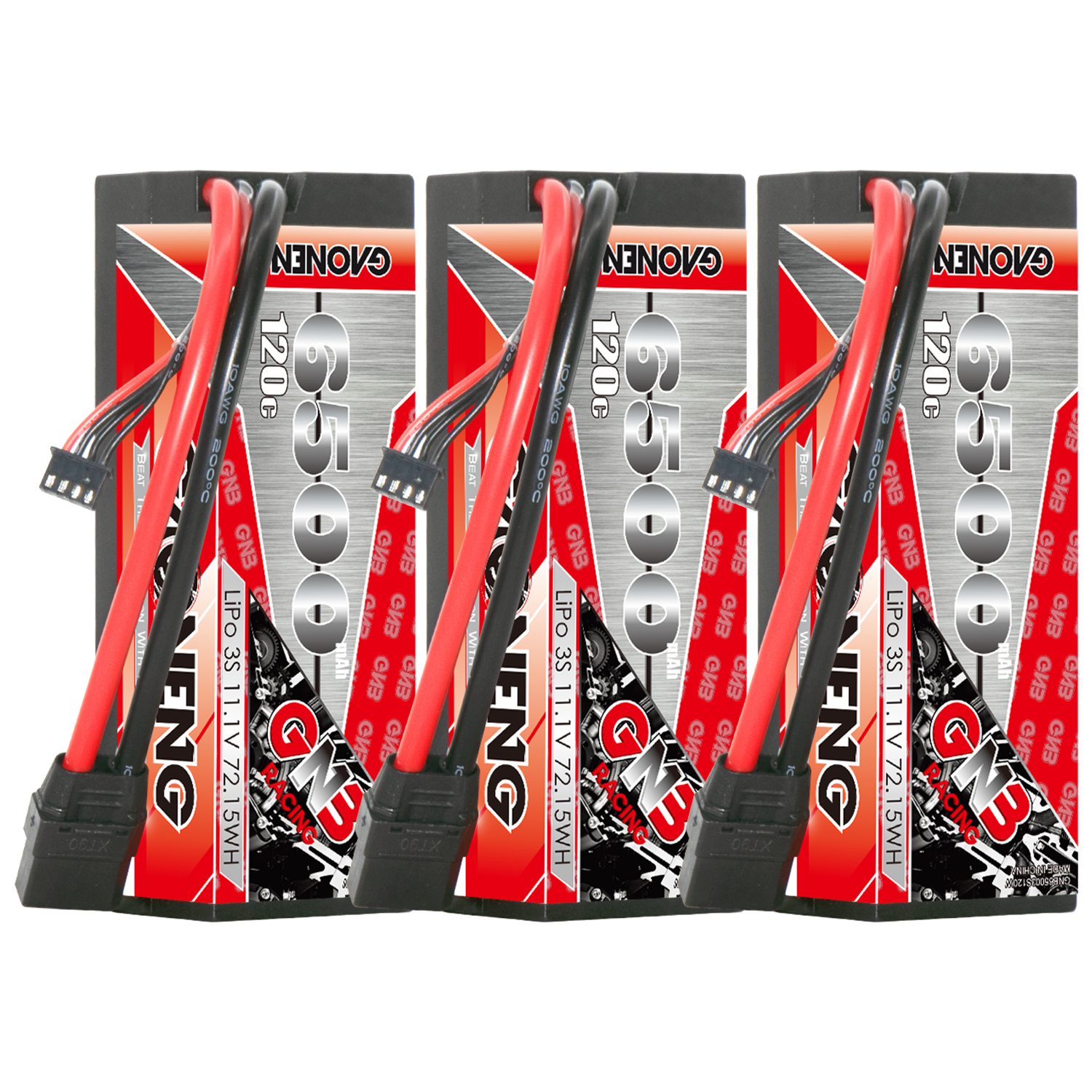 GAONENG GNB 3S 11.1V 6500mAh 120C Cabled Hard Case LiPo Battery XT90