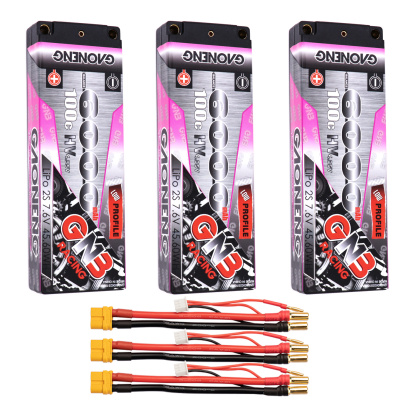 GAONENG GNB LiHV 2S 7.6V 6000mAh 100C 5mm Bullet Hard Case LCG LiPo Battery