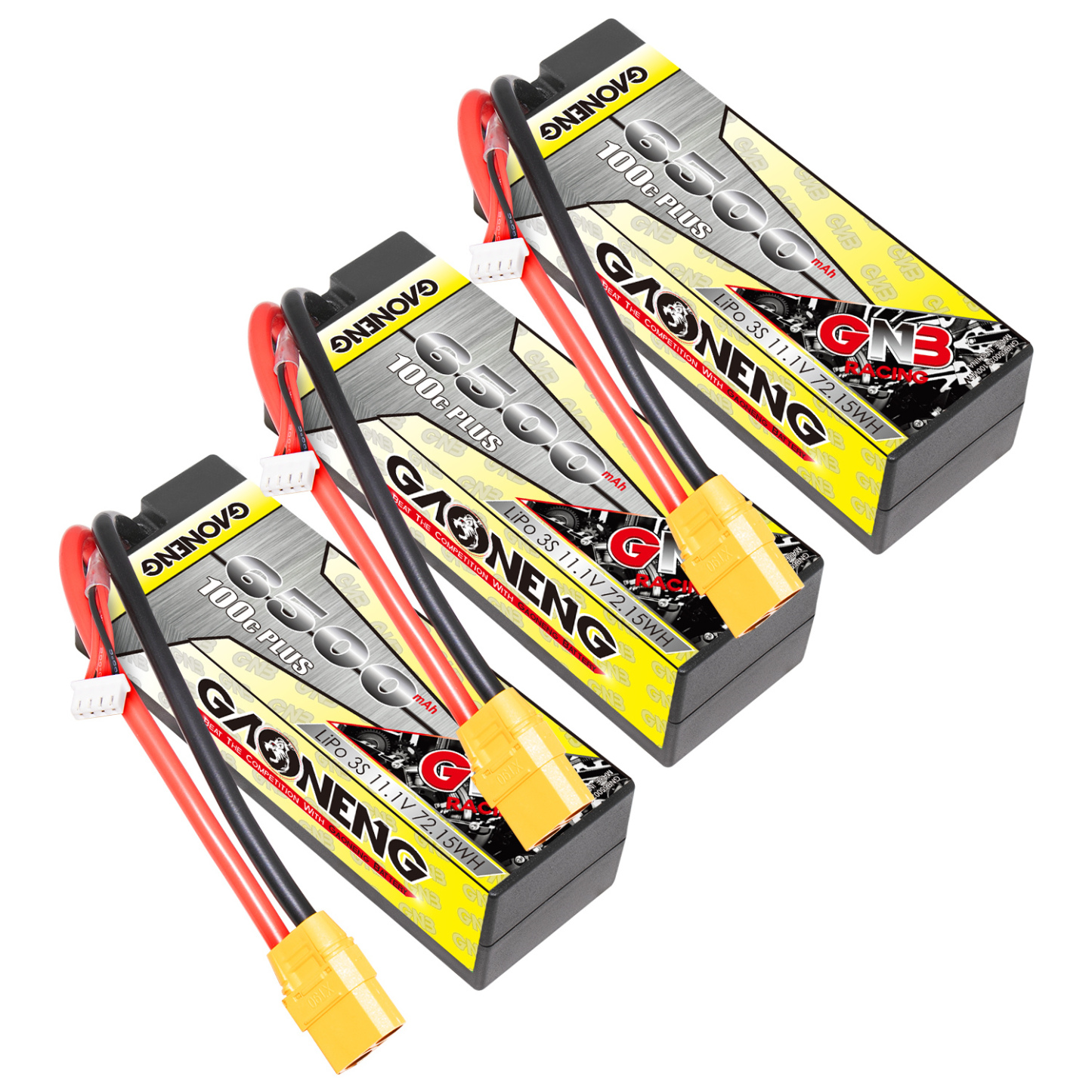GAONENG GNB 3S 11.1V 6500mAh 100C Cabled Hard Case LiPo Battery XT90