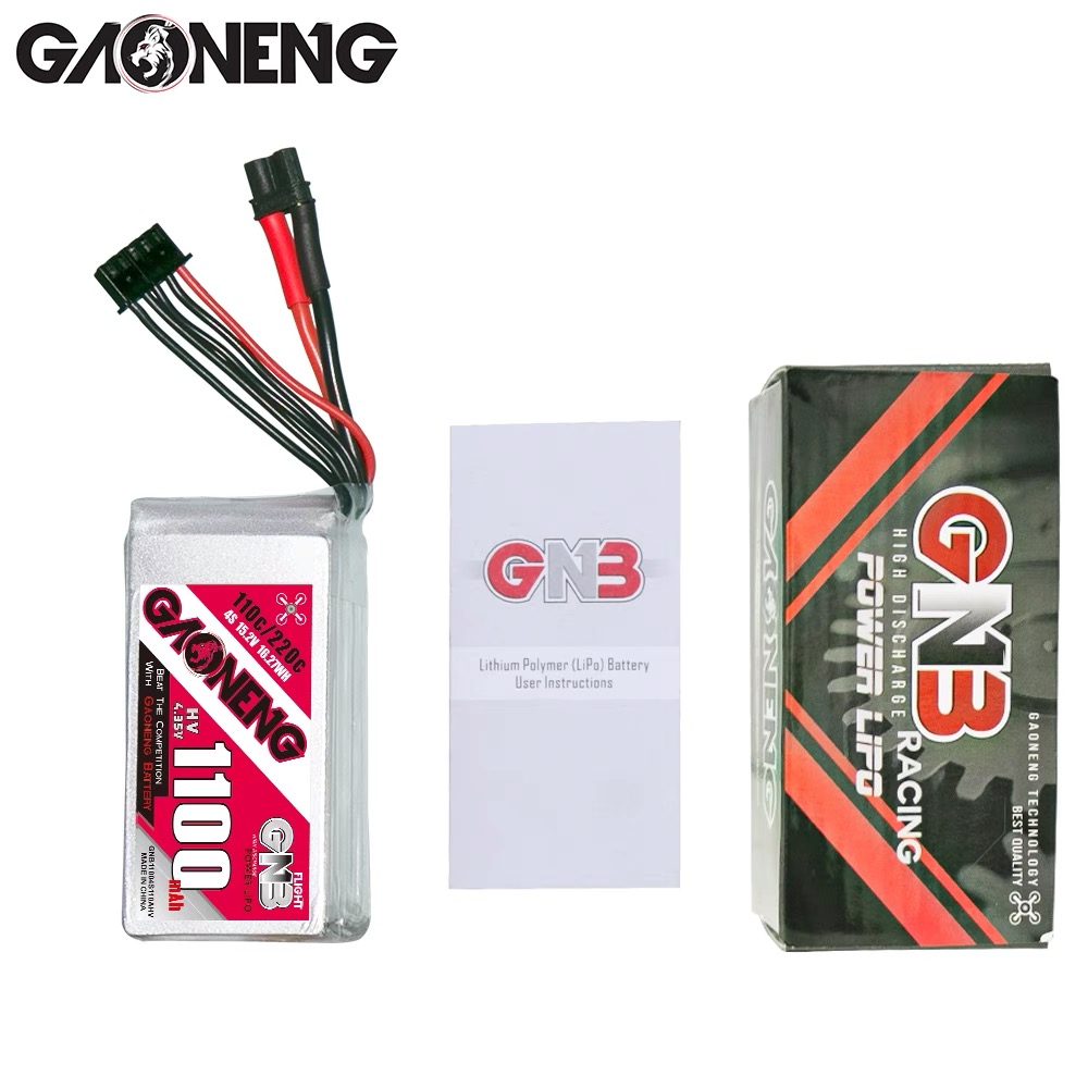 2PCS - GAONENG GNB LiHV 4S 15.2V 1100mAh 110C XT30 LiPo Battery