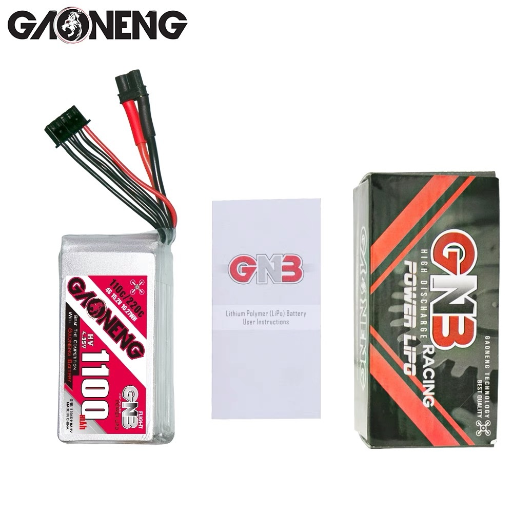2PCS - GAONENG GNB LiHV 4S 15.2V 1100mAh 110C XT30 LiPo Battery