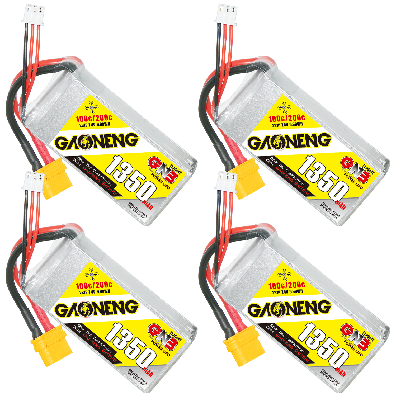 GAONENG GNB 2S 7.4V 1350mAh 100C XT60 LiPo Battery