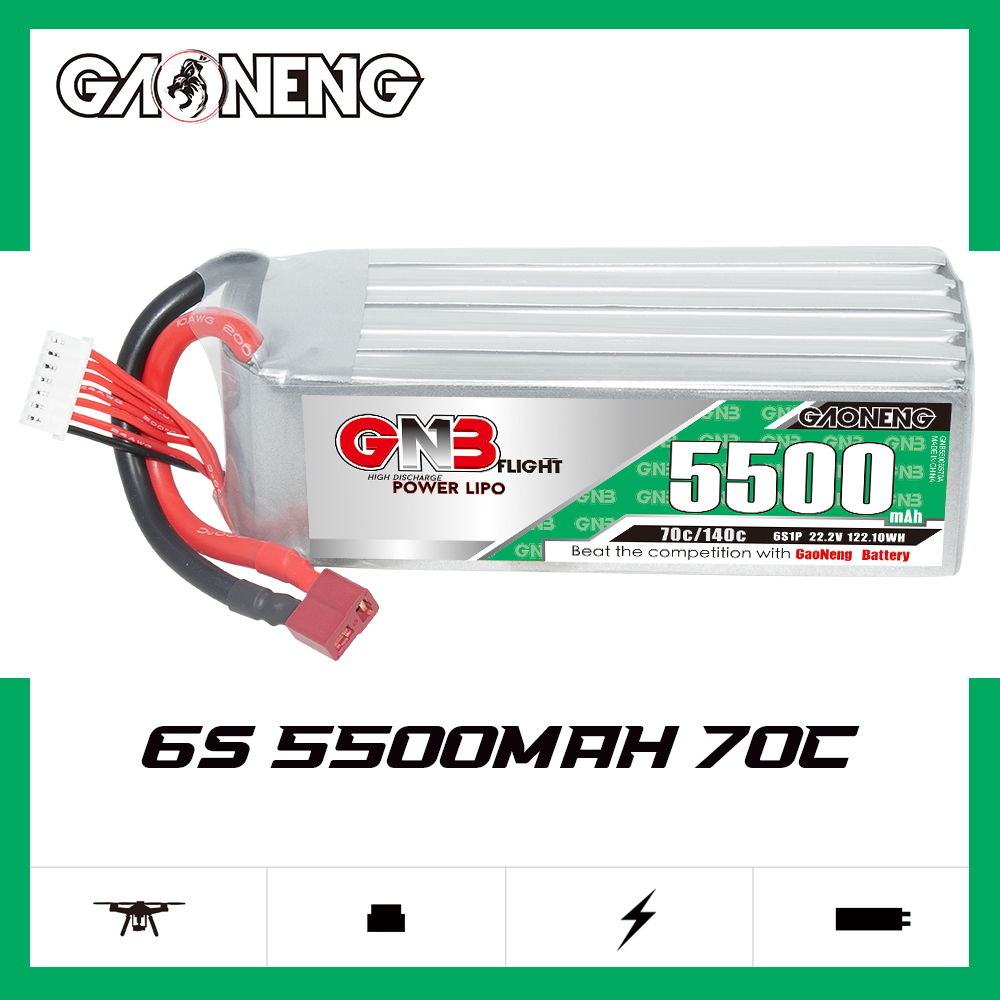 GAONENG GNB 6S 22.2V 5500mAh 70C LiPo Battery T-PLUG