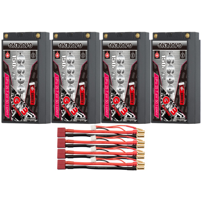 GAONENG GNB LiHV 2S 7.6V 6600mAh 150C Shorty Pack 5mm Bullet Hard Case LiPo Battery