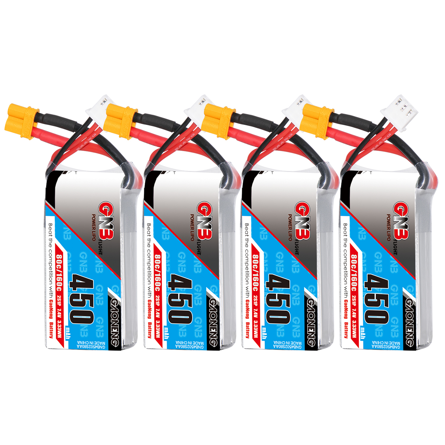 GAONENG GNB 2S 7.4V 450mAh 80C XT30 LiPo Battery Square Type